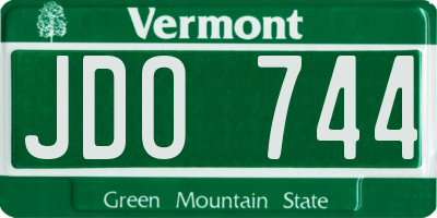 VT license plate JDO744