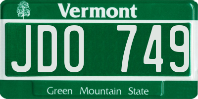 VT license plate JDO749