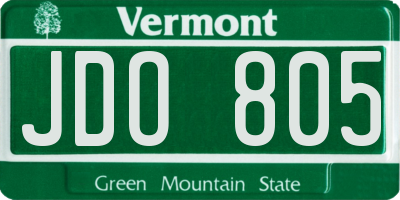 VT license plate JDO805