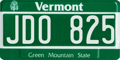 VT license plate JDO825