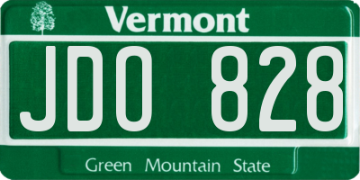 VT license plate JDO828