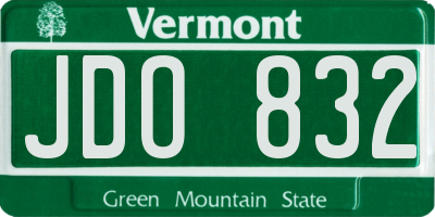 VT license plate JDO832
