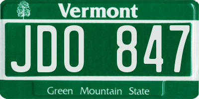 VT license plate JDO847