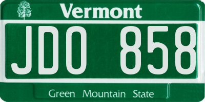 VT license plate JDO858