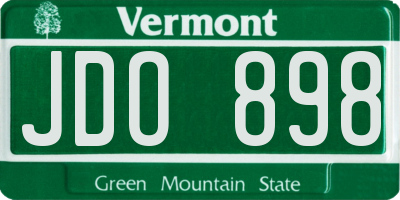 VT license plate JDO898