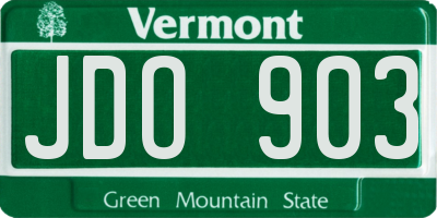 VT license plate JDO903