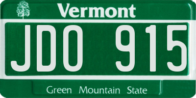 VT license plate JDO915