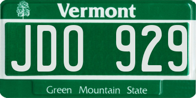 VT license plate JDO929