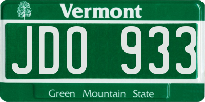 VT license plate JDO933