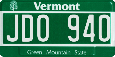 VT license plate JDO940