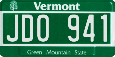 VT license plate JDO941
