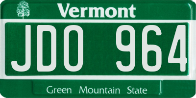 VT license plate JDO964