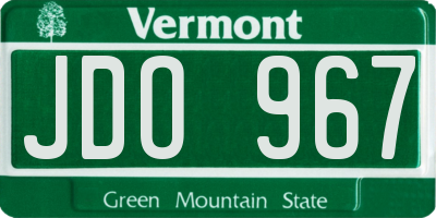 VT license plate JDO967