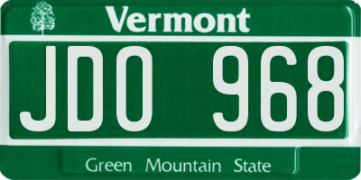 VT license plate JDO968