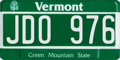 VT license plate JDO976