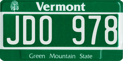 VT license plate JDO978