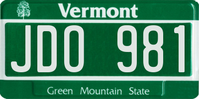 VT license plate JDO981