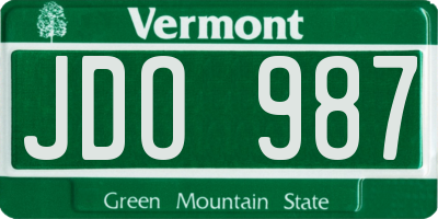 VT license plate JDO987