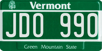 VT license plate JDO990