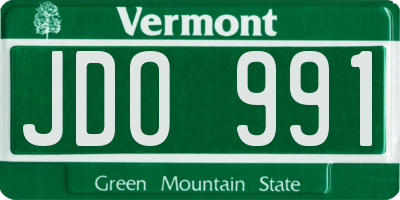 VT license plate JDO991