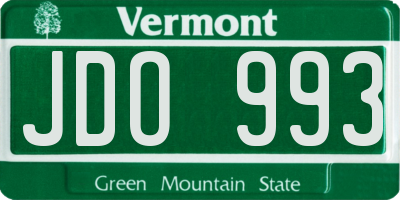 VT license plate JDO993