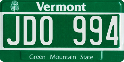 VT license plate JDO994