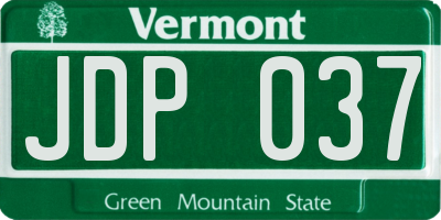 VT license plate JDP037
