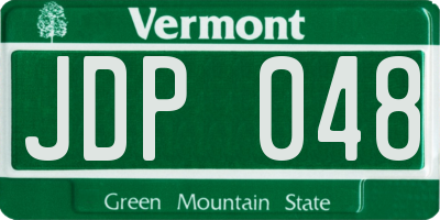 VT license plate JDP048