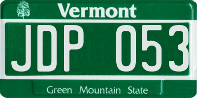VT license plate JDP053