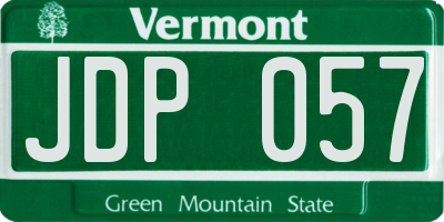 VT license plate JDP057