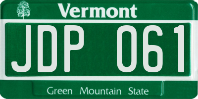 VT license plate JDP061