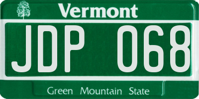 VT license plate JDP068