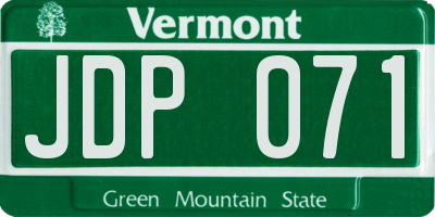 VT license plate JDP071