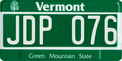 VT license plate JDP076