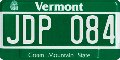 VT license plate JDP084