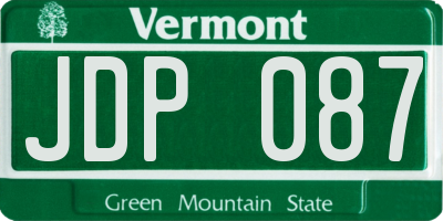 VT license plate JDP087