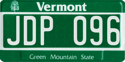 VT license plate JDP096
