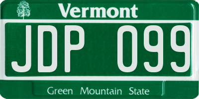 VT license plate JDP099