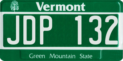 VT license plate JDP132