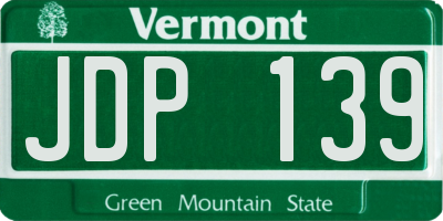VT license plate JDP139