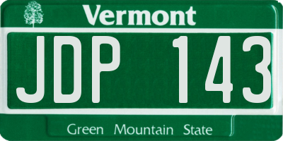 VT license plate JDP143
