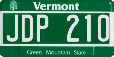 VT license plate JDP210