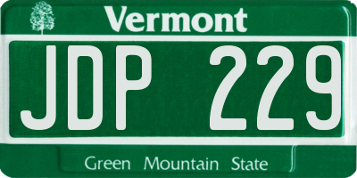 VT license plate JDP229
