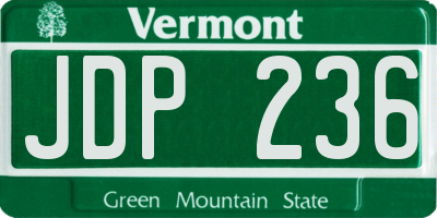 VT license plate JDP236