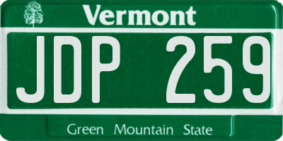 VT license plate JDP259