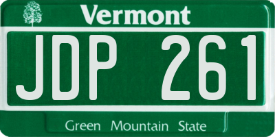 VT license plate JDP261