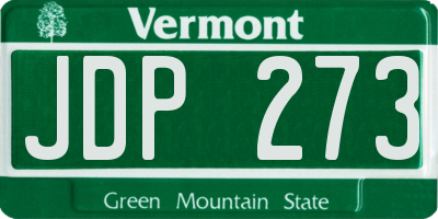 VT license plate JDP273