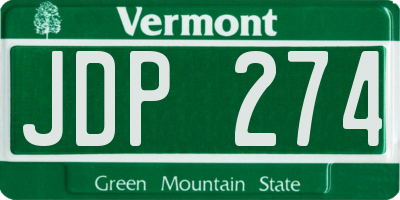 VT license plate JDP274