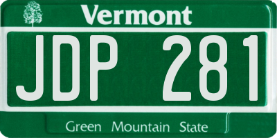 VT license plate JDP281