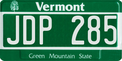 VT license plate JDP285